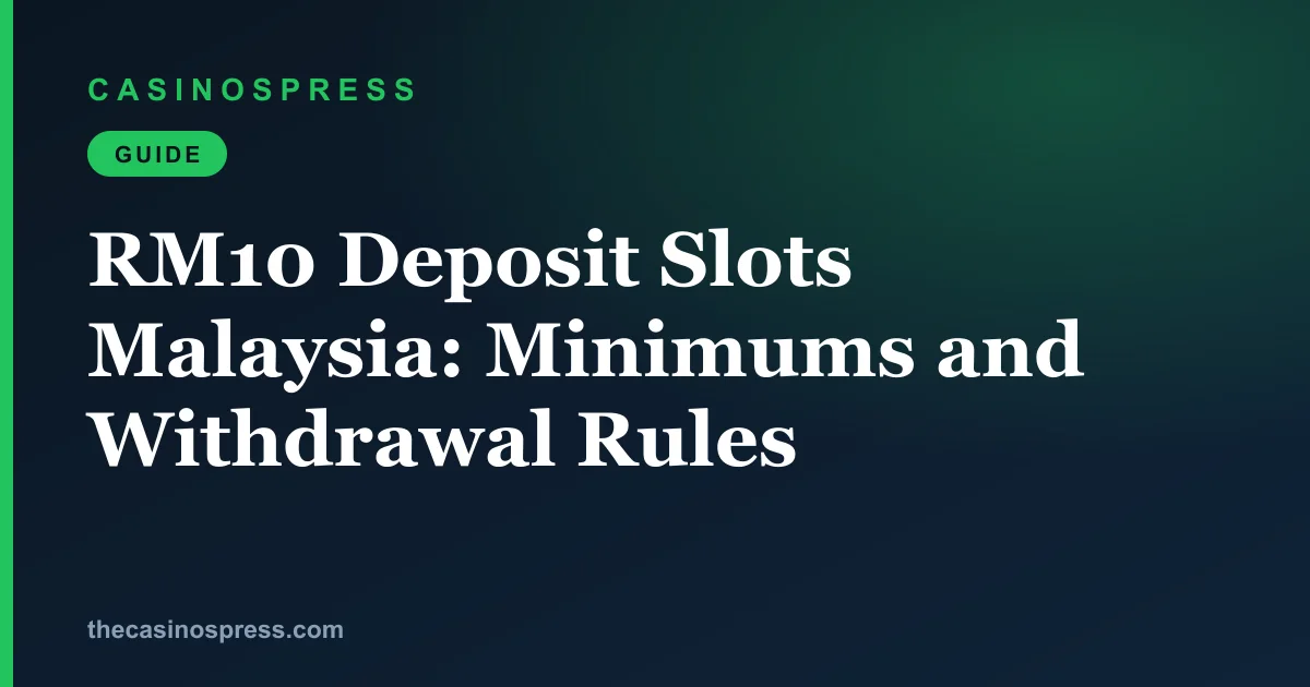 RM10 Deposit Slots Malaysia: Minimums and Withdrawal Rules