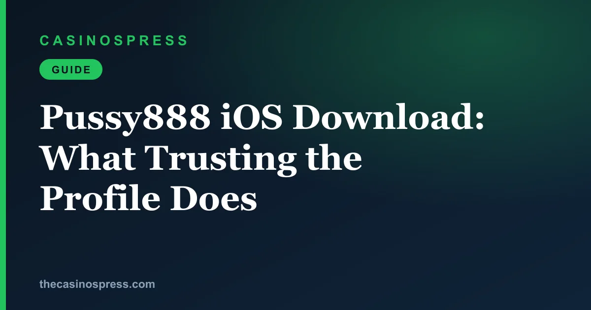 Pussy888 iOS Download: What Trusting the Profile Does