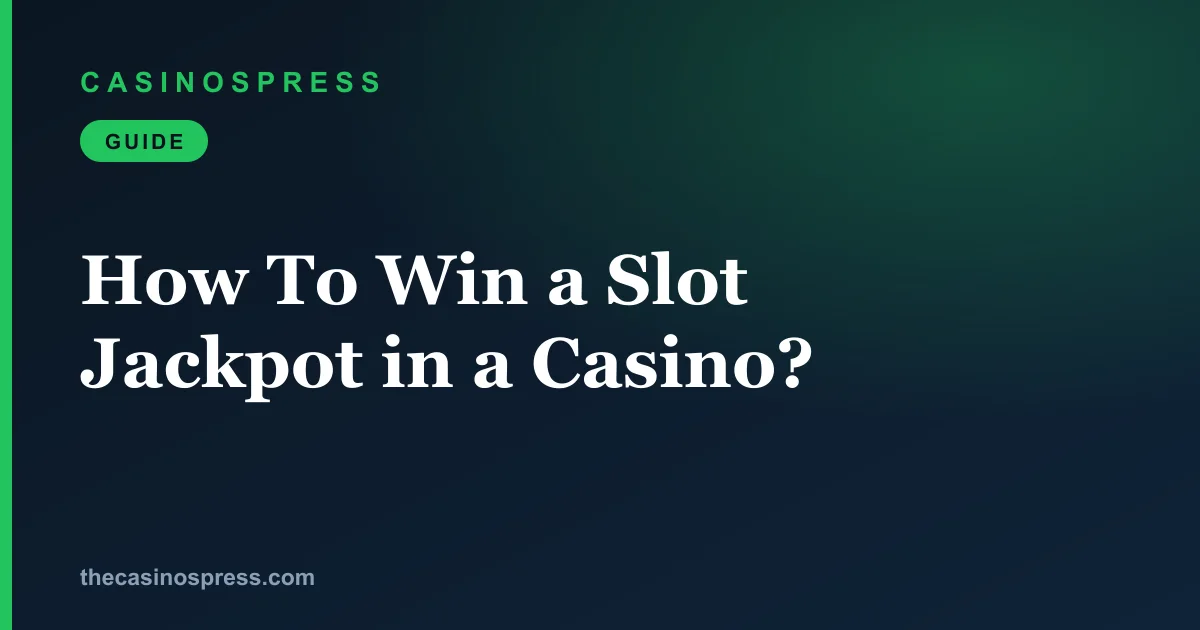 How To Win a Slot Jackpot in a Casino? | Singapore